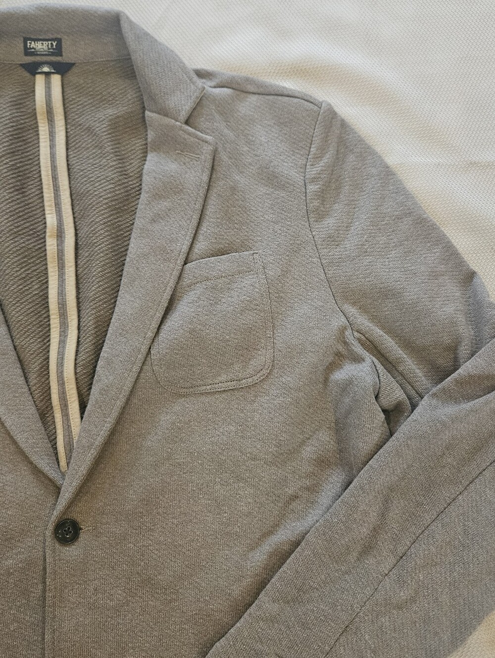 Faherty Reserve Inlet Knit Blazer Mens XXL Khaki Suit Jacket Casual Preppy